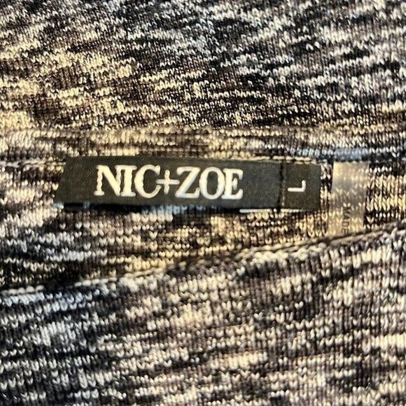 Nic + Zoe Black And White Flared Sleeve Pullover Cotton Modal Blend Sweater L - Picture 4 of 5